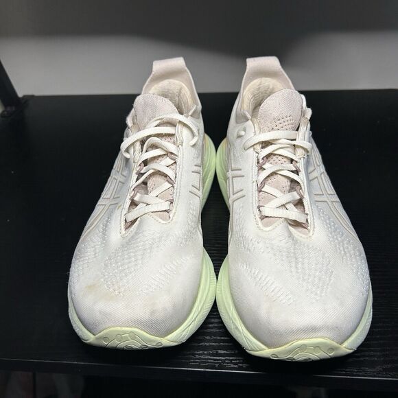 ASICS Gel Nimbus 25 Womens Size 9.5 White Green Running Shoes Sneakers - Picture 2 of 11